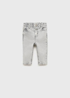 Paper bag jeans with buttons — Denim Grey 2