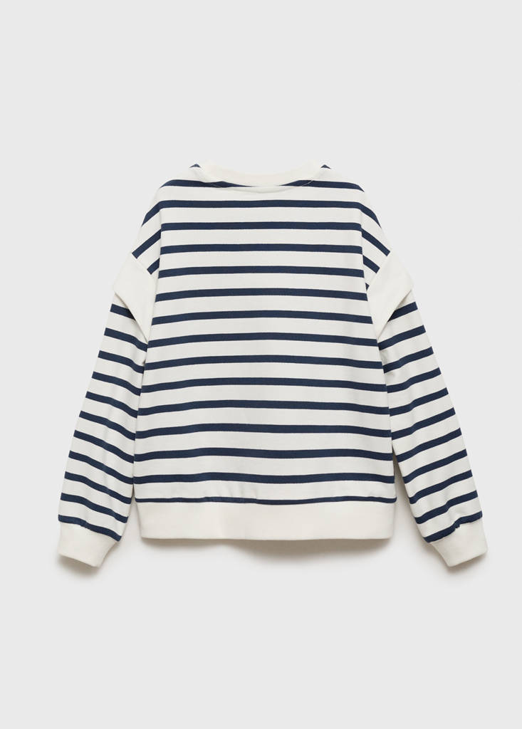 Striped cotton-blend sweatshirt — Navy