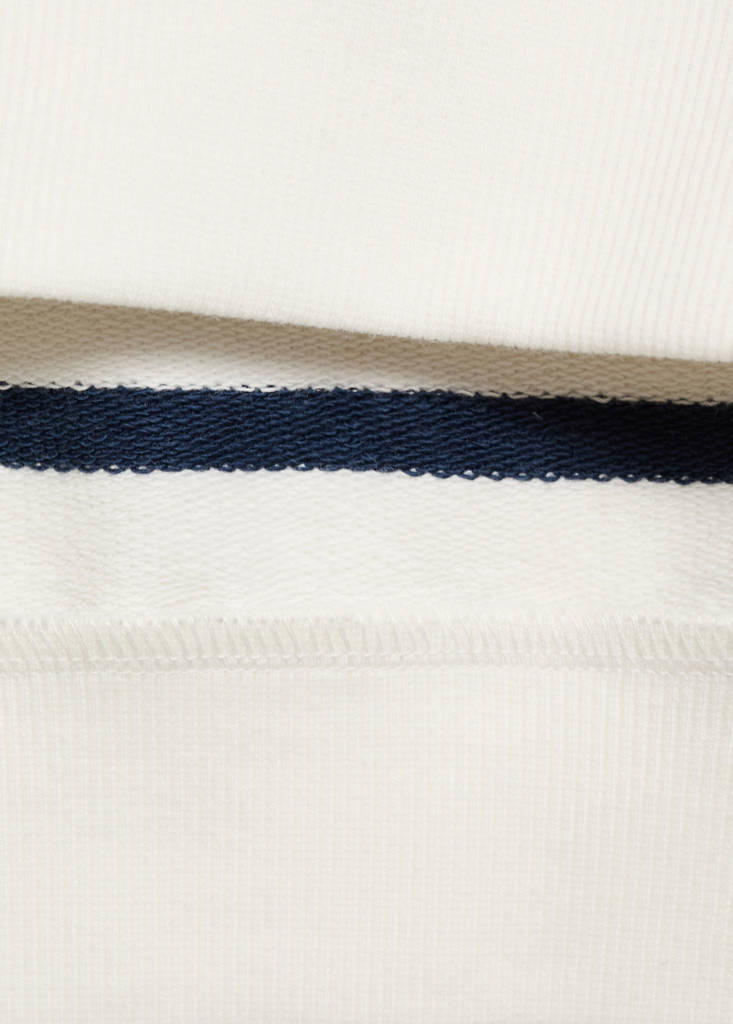 Striped cotton-blend sweatshirt — Navy