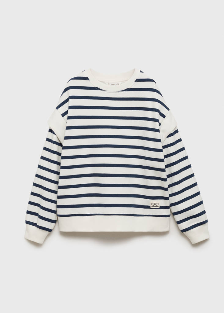 Striped cotton-blend sweatshirt — Navy