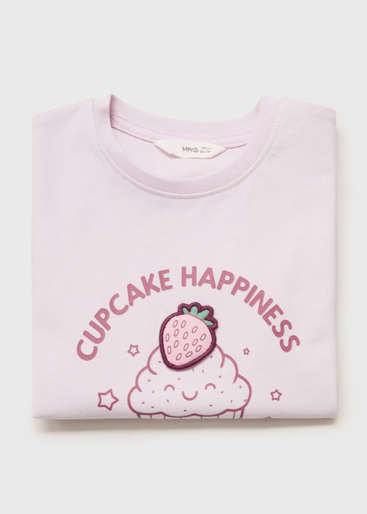 Embossed detail printed t-shirt — Lilac