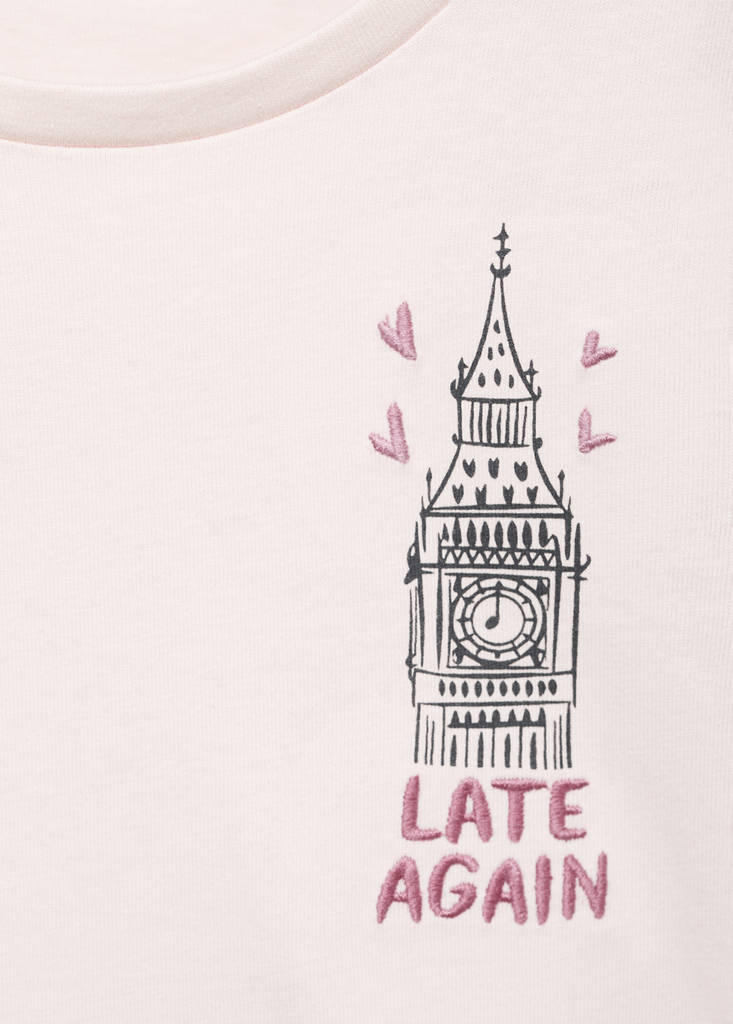 Printed cotton-blend t-shirt — Pink