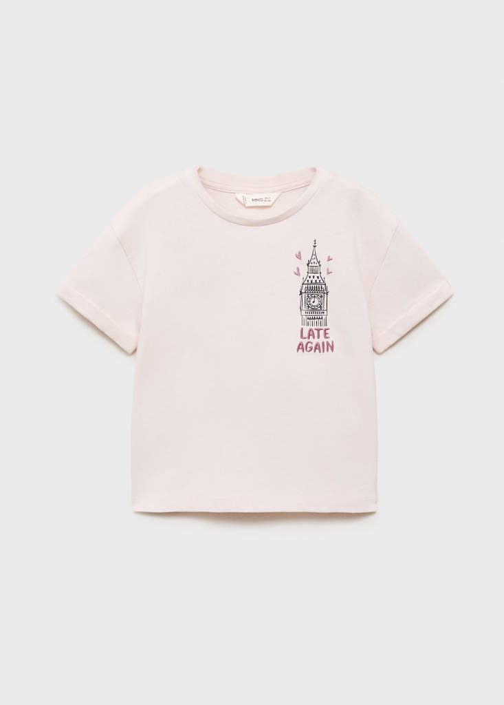 Printed cotton-blend t-shirt — Pink