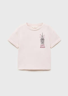 Printed cotton-blend t-shirt — Pink 1