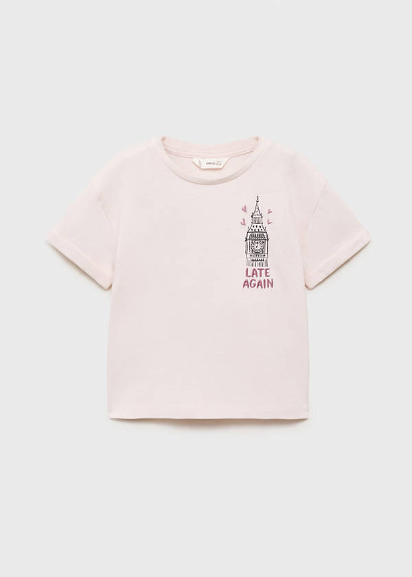 Printed cotton-blend t-shirt — Pink