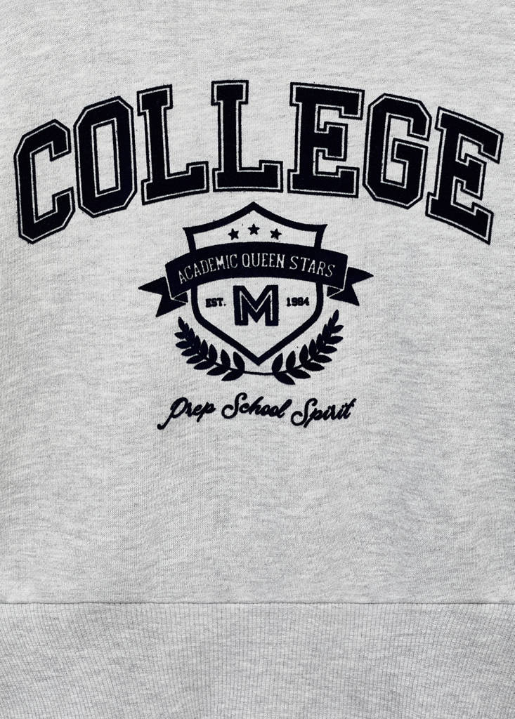 Monochrome college sweatshirt — Medium Heather Grey