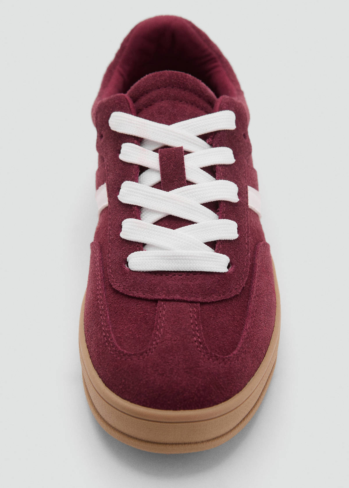 Leather mixed sneakers — Burgundy
