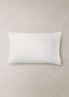 Two pillowcases in embroidered floral percale cotton 50x75 cm — White 5