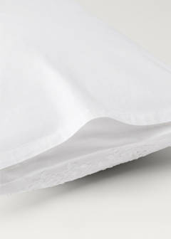 Two pillowcases in embroidered floral percale cotton 50x75 cm — White 3