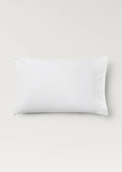 Two pillowcases in embroidered floral percale cotton 50x75 cm — White 6