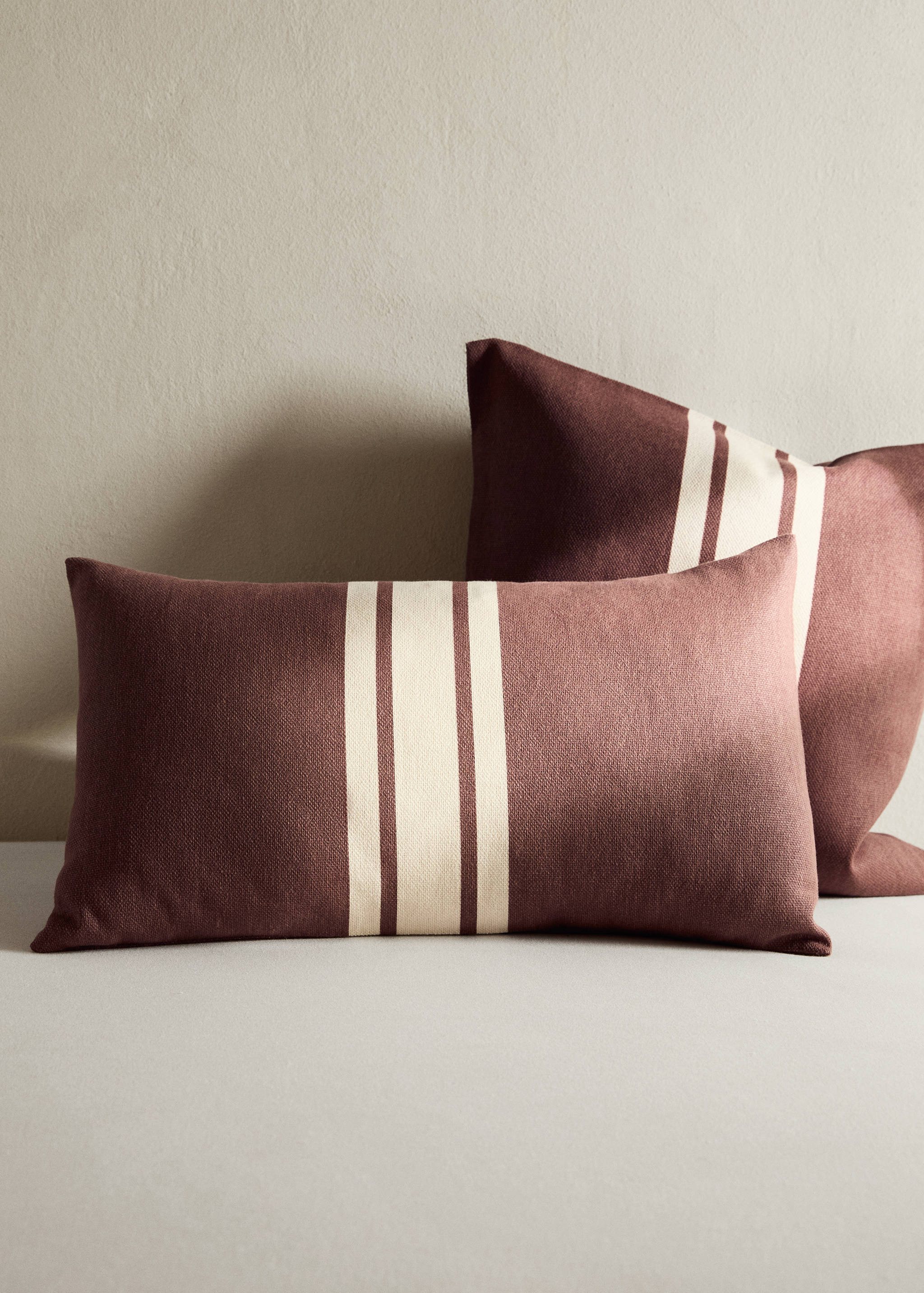 Funda cojín algodón raya estampada 30x50 cm - Plano general