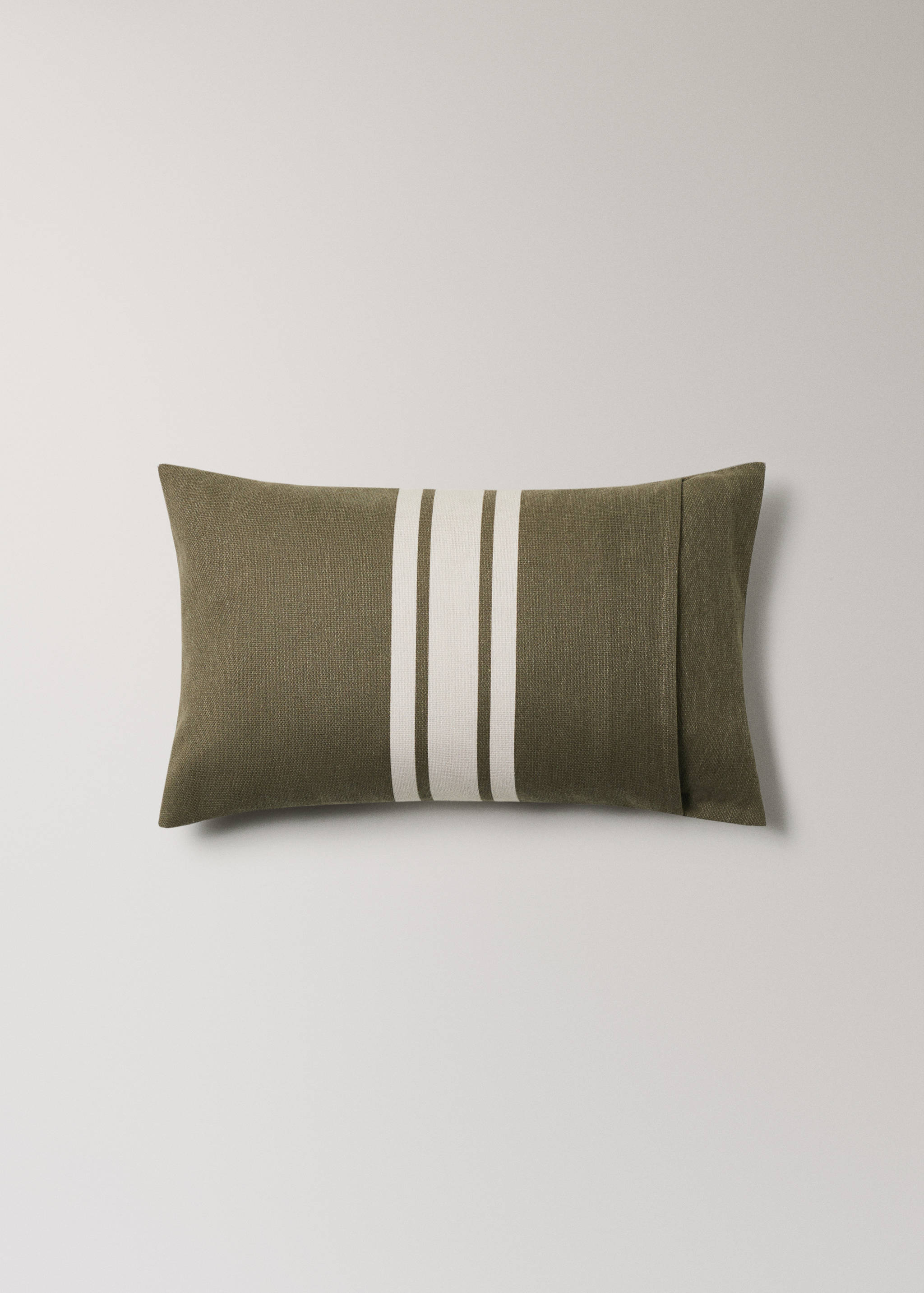 Cotton cushion cover with printed stripes 30x50 cm - Details of the article 1