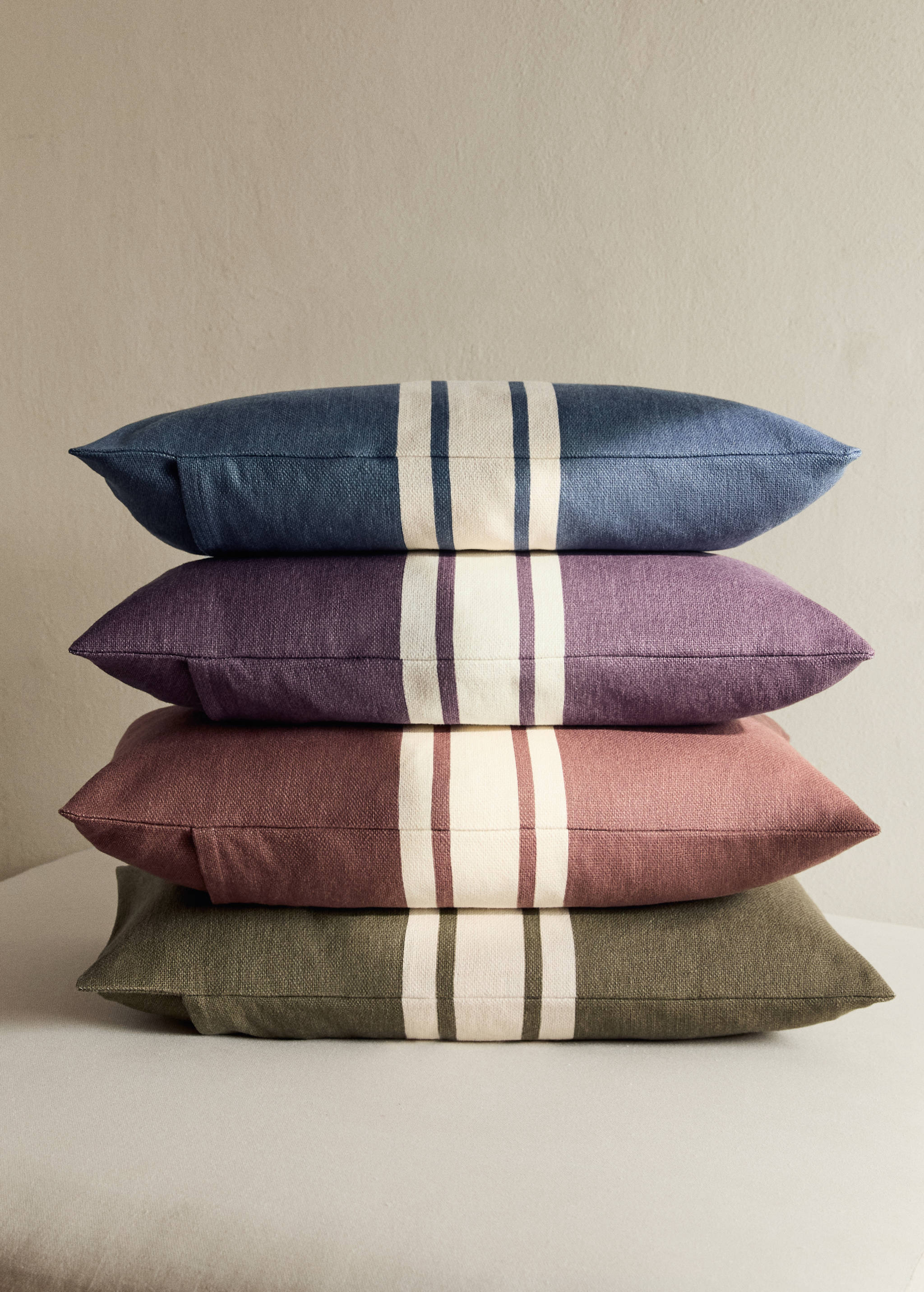 Funda cojín algodón raya estampada 30x50 cm - Plano general