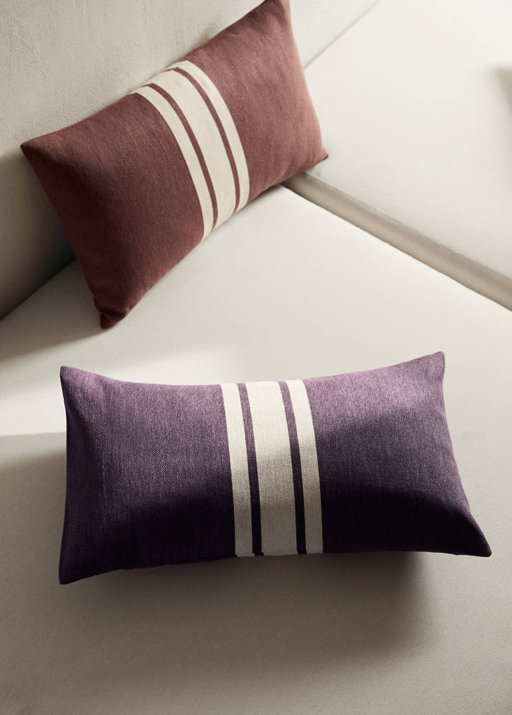 MANGO HOME - Housse de coussin coton à rayures imprimées 30x50 cm rouge foncé - 30x50cm