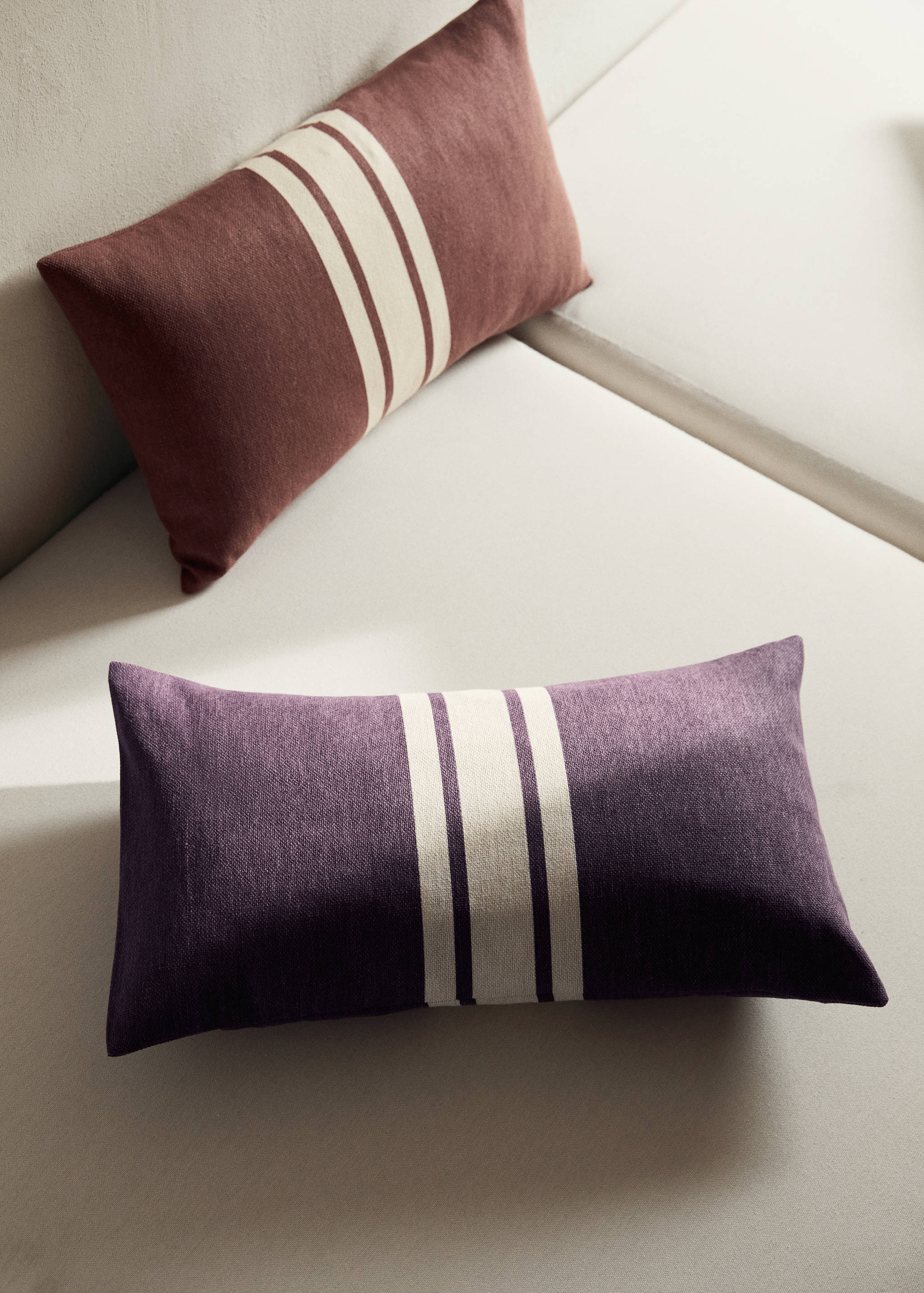 Funda cojín algodón raya estampada 30x50 cm - Plano general