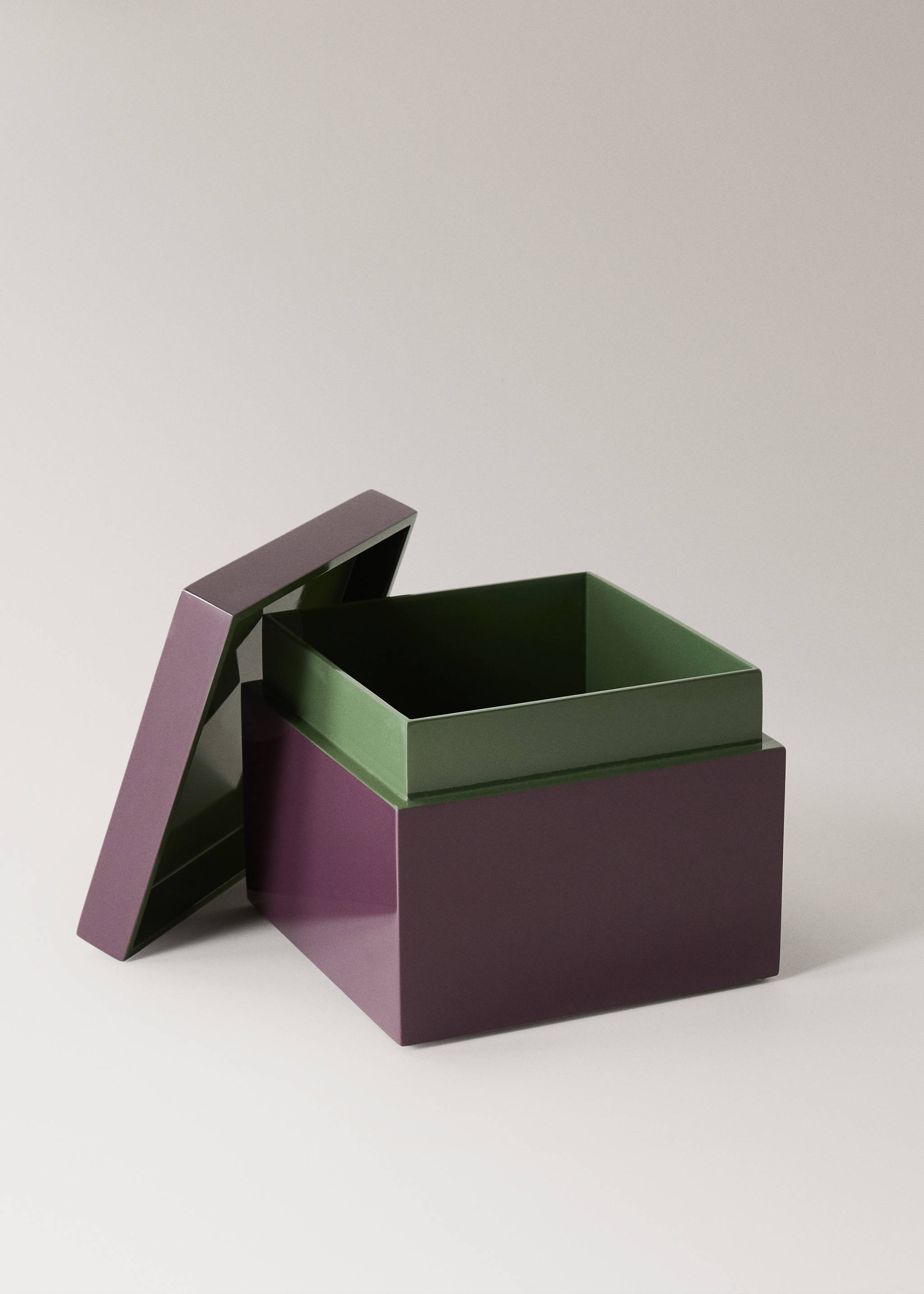 Caja lacada bicolor cuadrada - Detalle del artículo 1