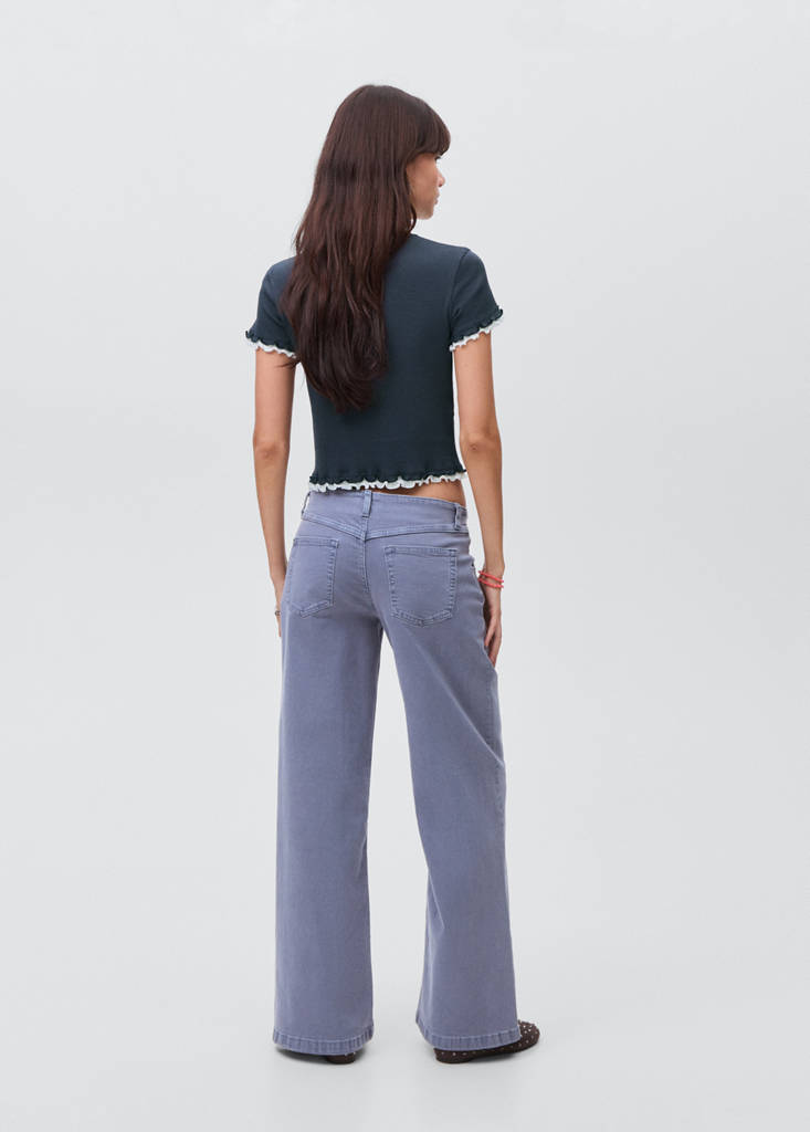 Organic cotton crop top — Navy