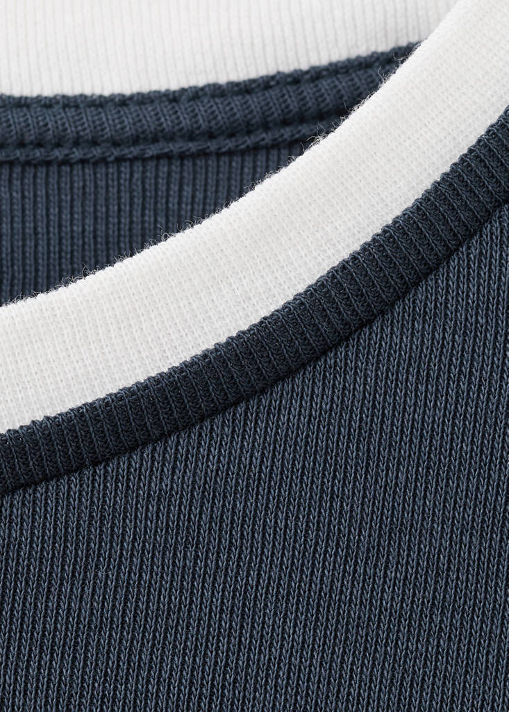 Organic cotton crop top — Navy