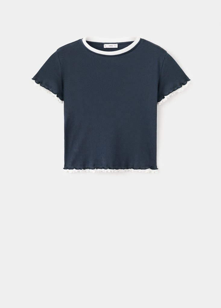 Organic cotton crop top — Navy
