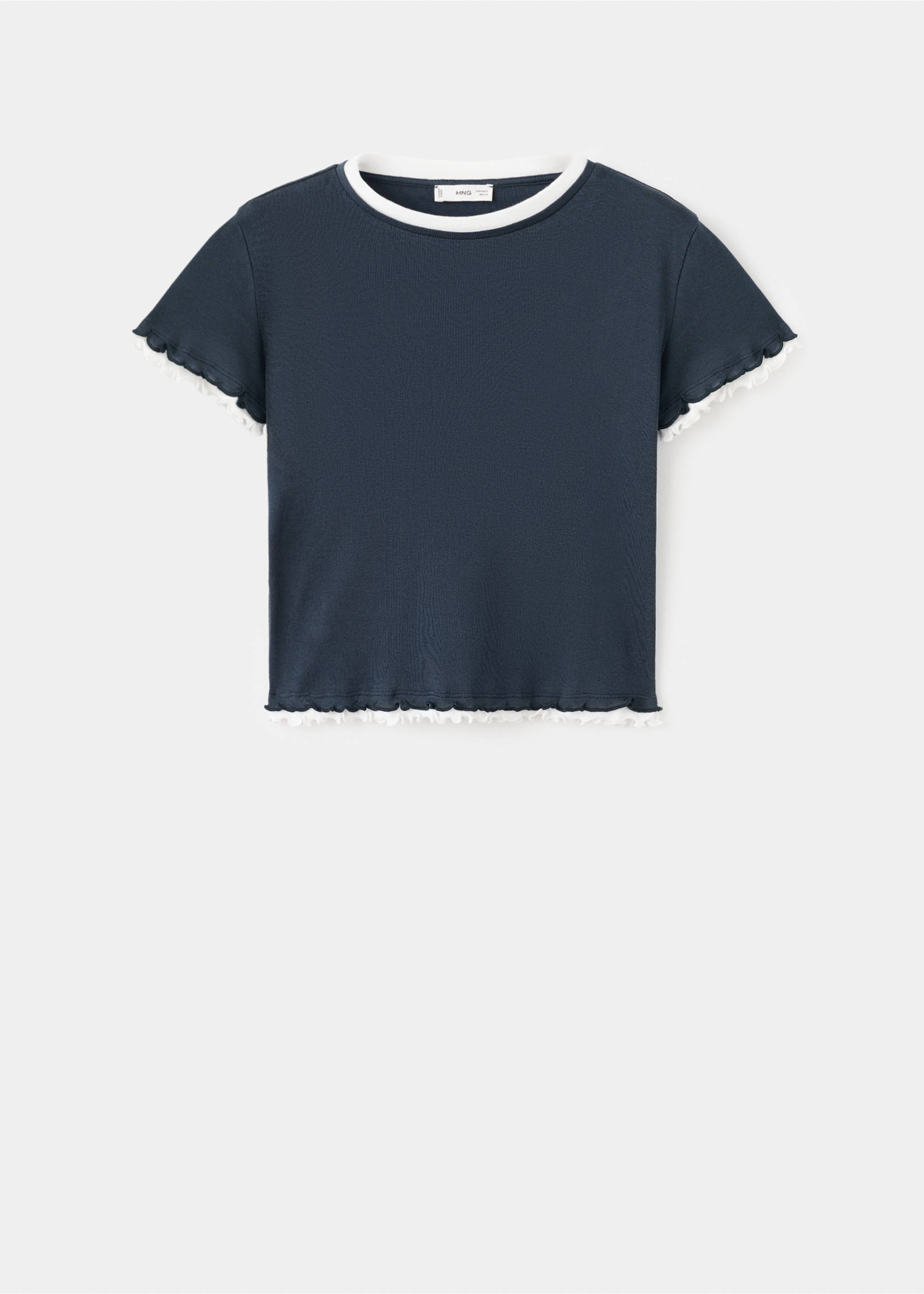 Organic cotton crop top - Article without model, Navy. Ref: 17023336-00.