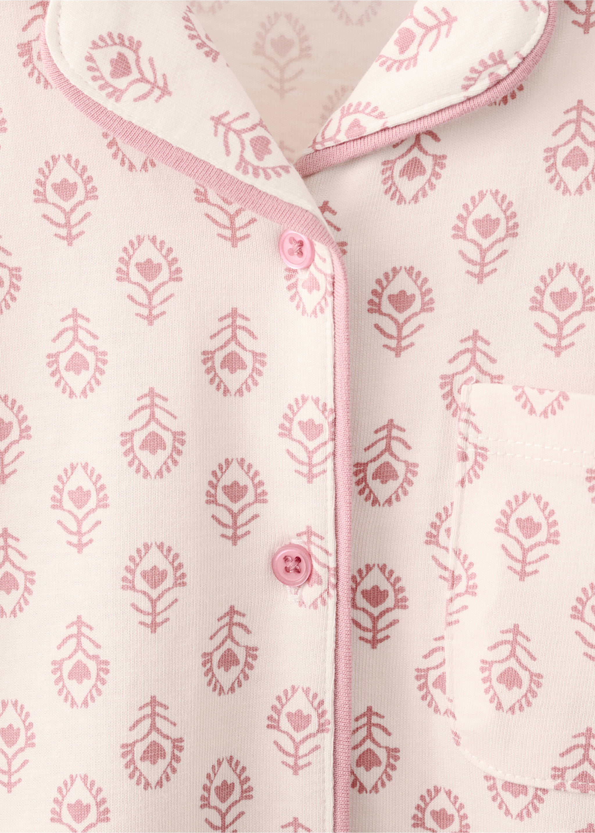 Pijama largo estampado - Detalle del artículo 8, Rosa pastel. Ref: 17023800-00.