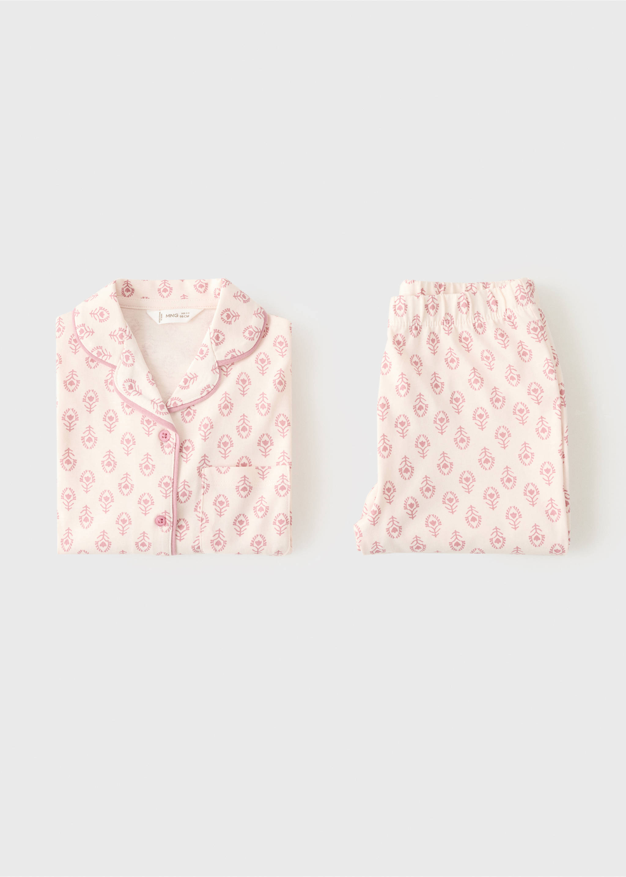 Pijama largo estampado - Detalle del artículo 0, Rosa pastel. Ref: 17023800-00.