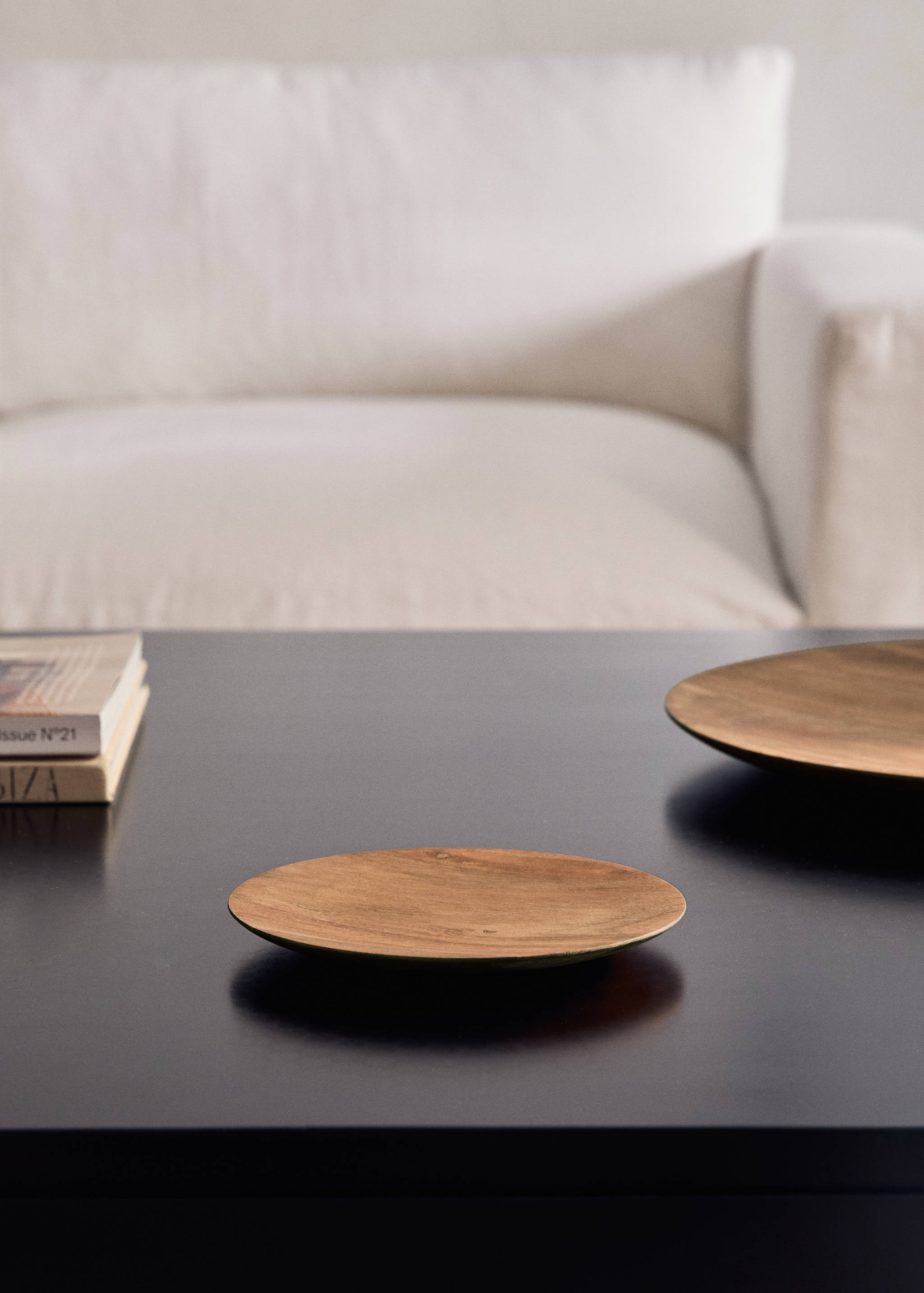 Malý kulatý dřevěný tác - Celkový náhled