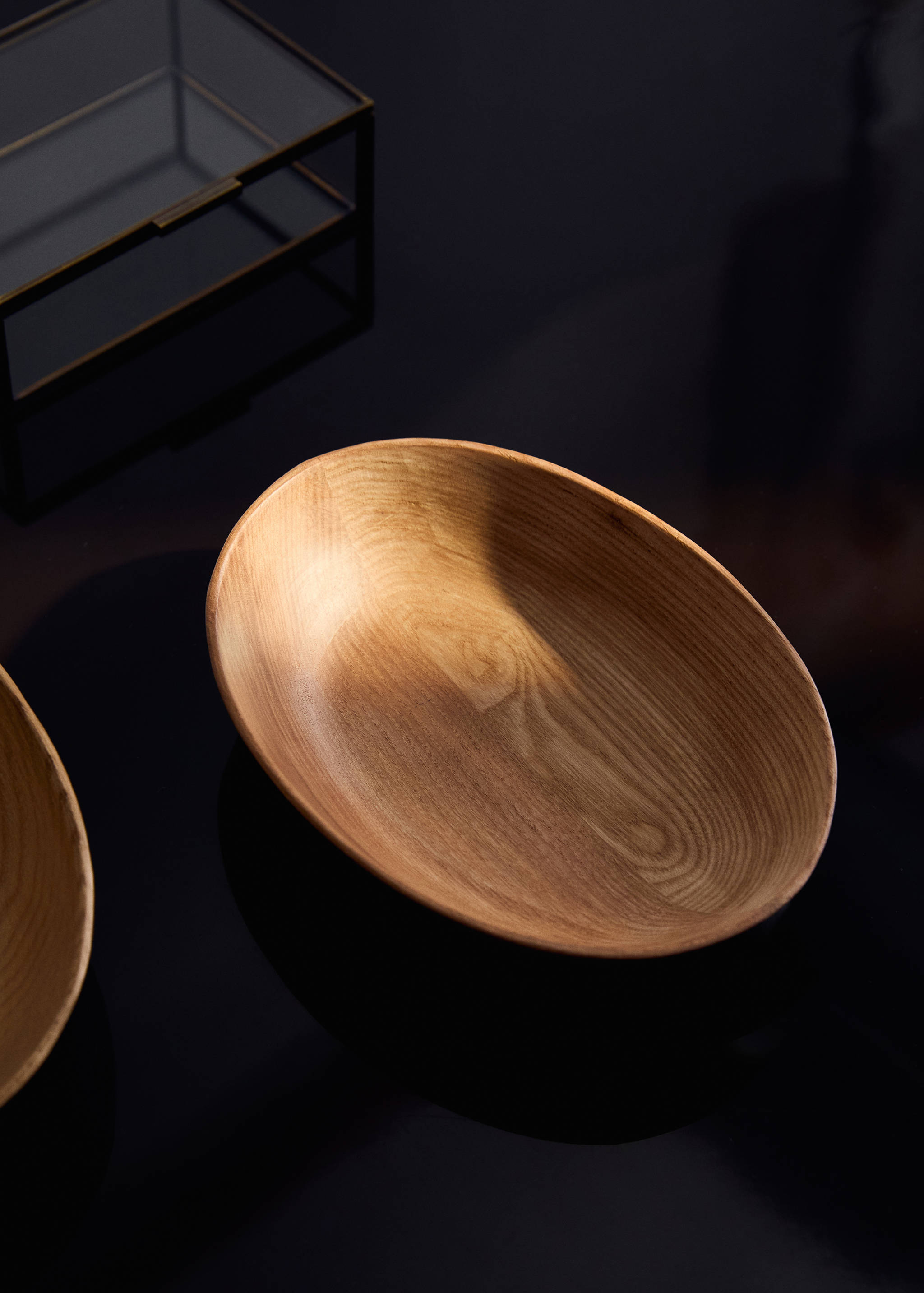 Middelgrote houten decoratieve kom - Overzichtstekening