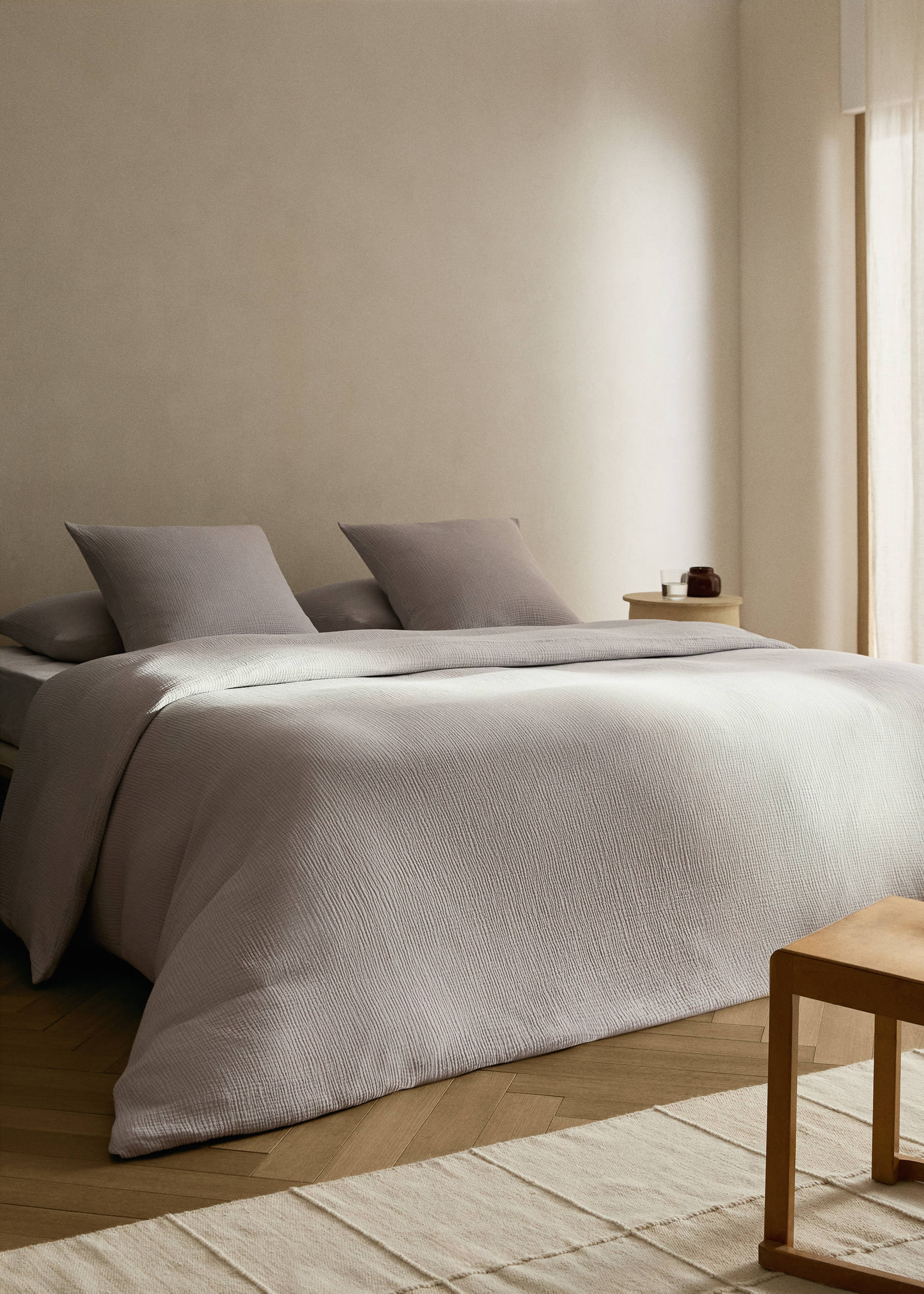 Cotton gauze duvet cover for 150/160 cm bed - General plane