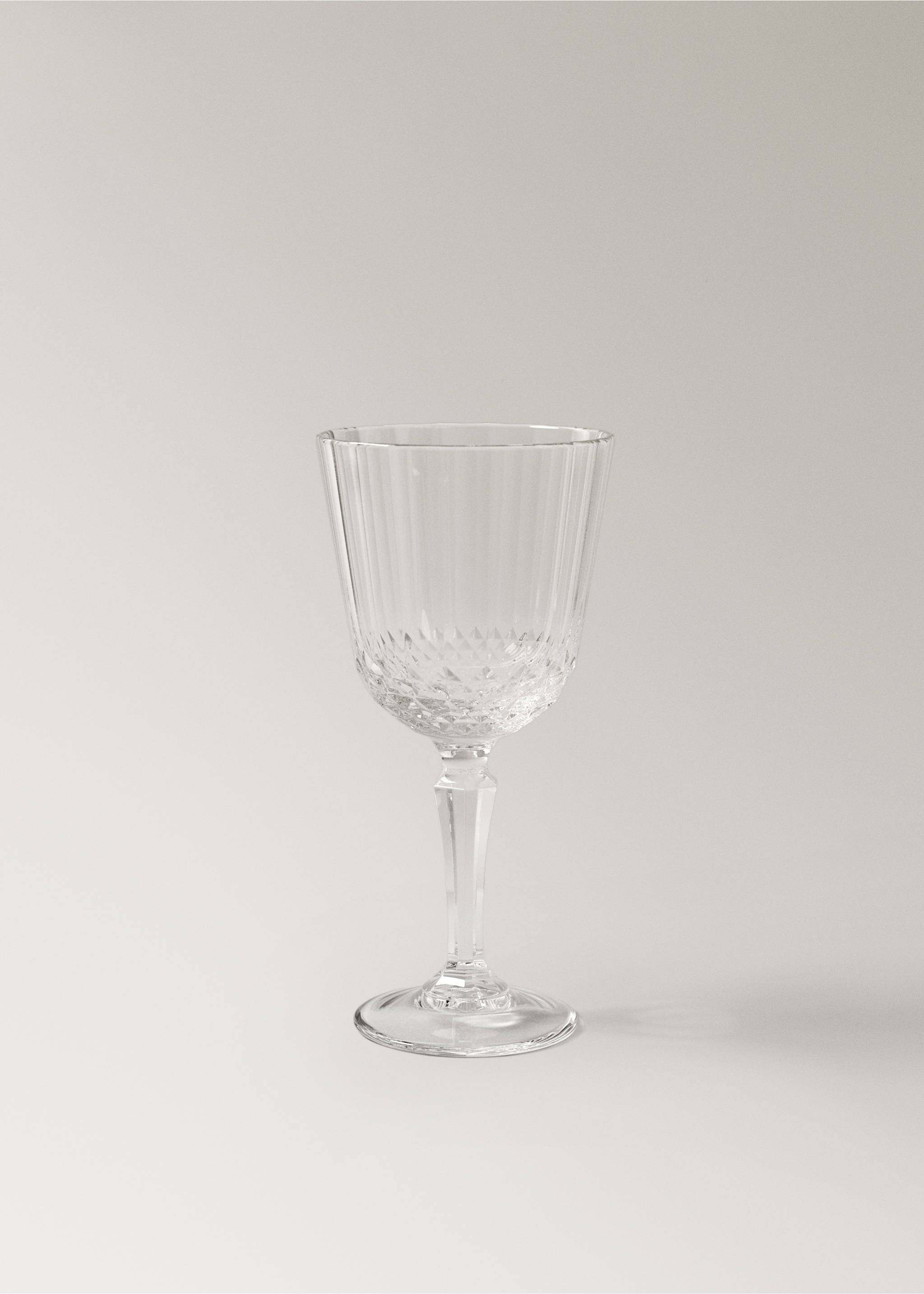 Embossed glass goblet - Article without model, Off White. Ref: 17023831-00.