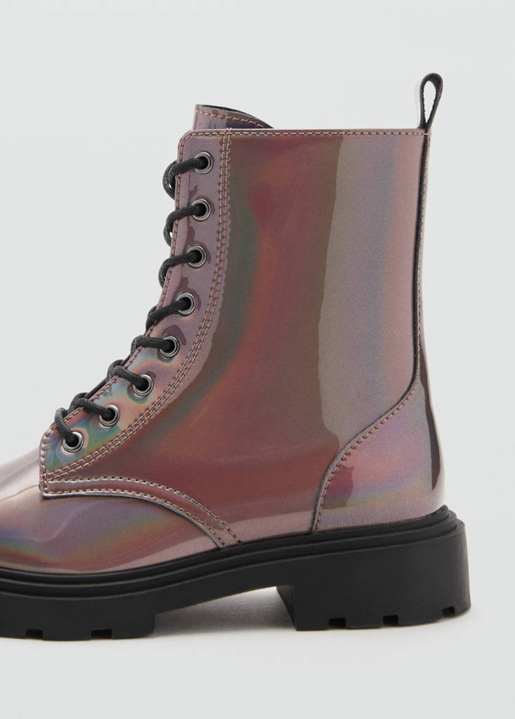 Zipped metallic boots — Maroon