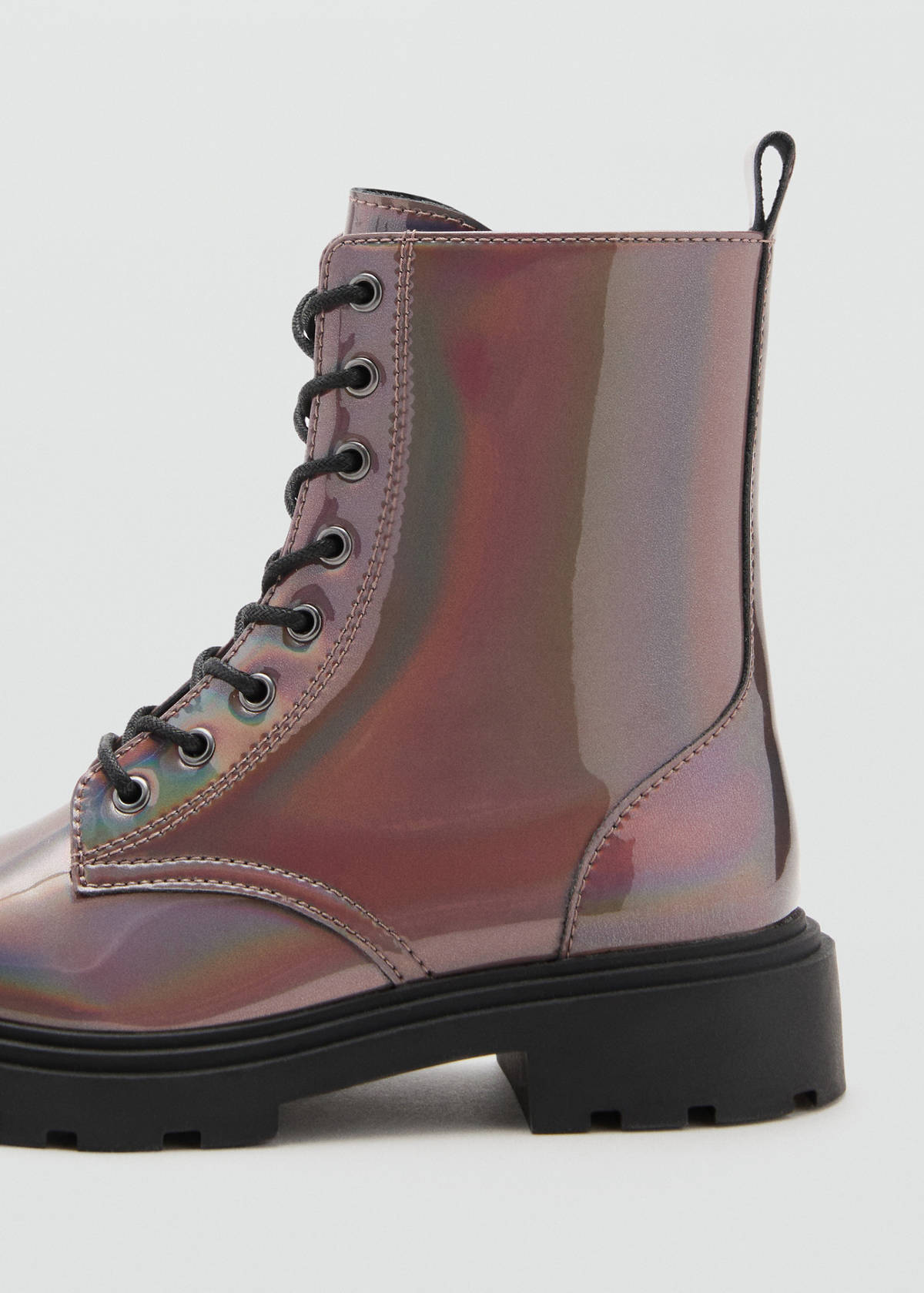 Zipped metallic boots — Maroon