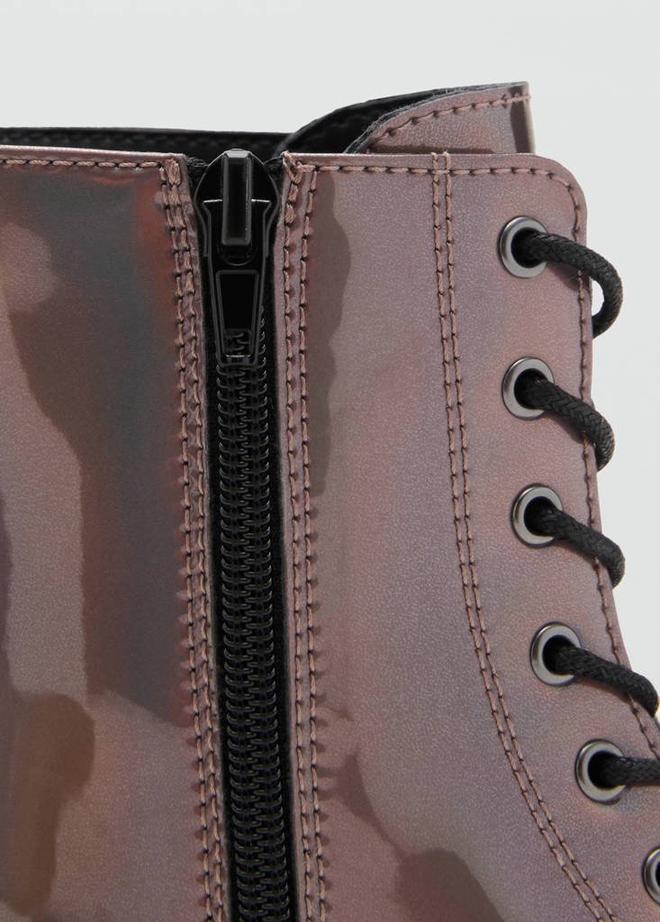 Zipped metallic boots — Maroon