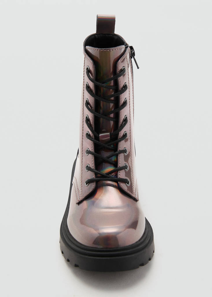 Zipped metallic boots — Maroon