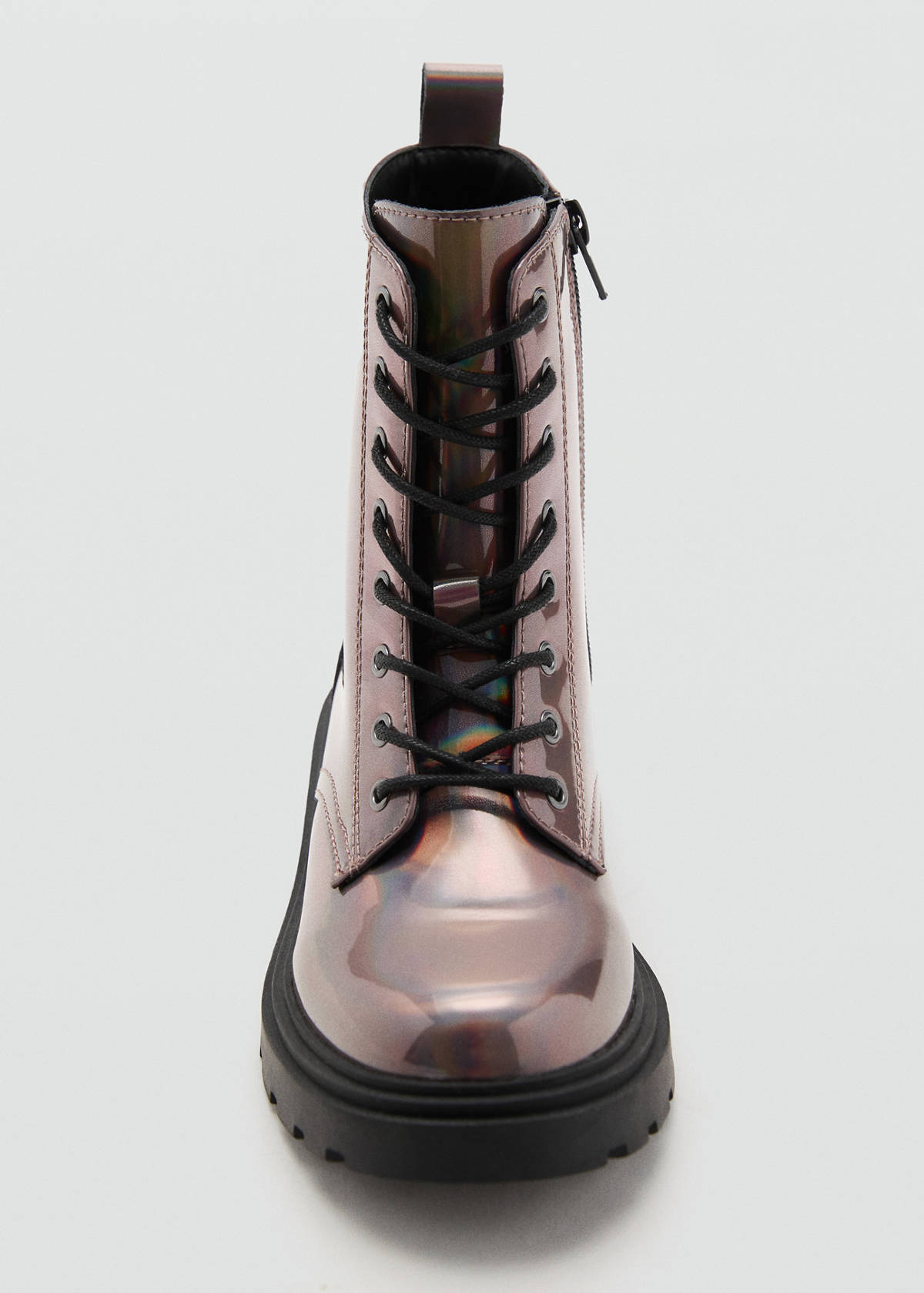 Zipped metallic boots — Maroon
