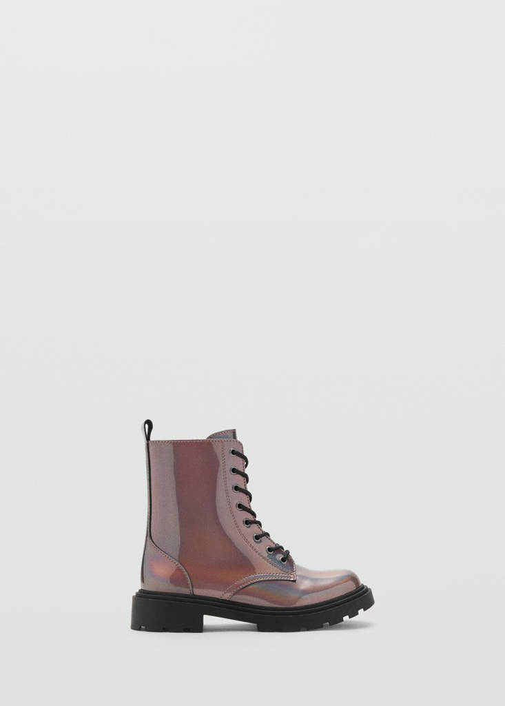 Zipped metallic boots — Maroon