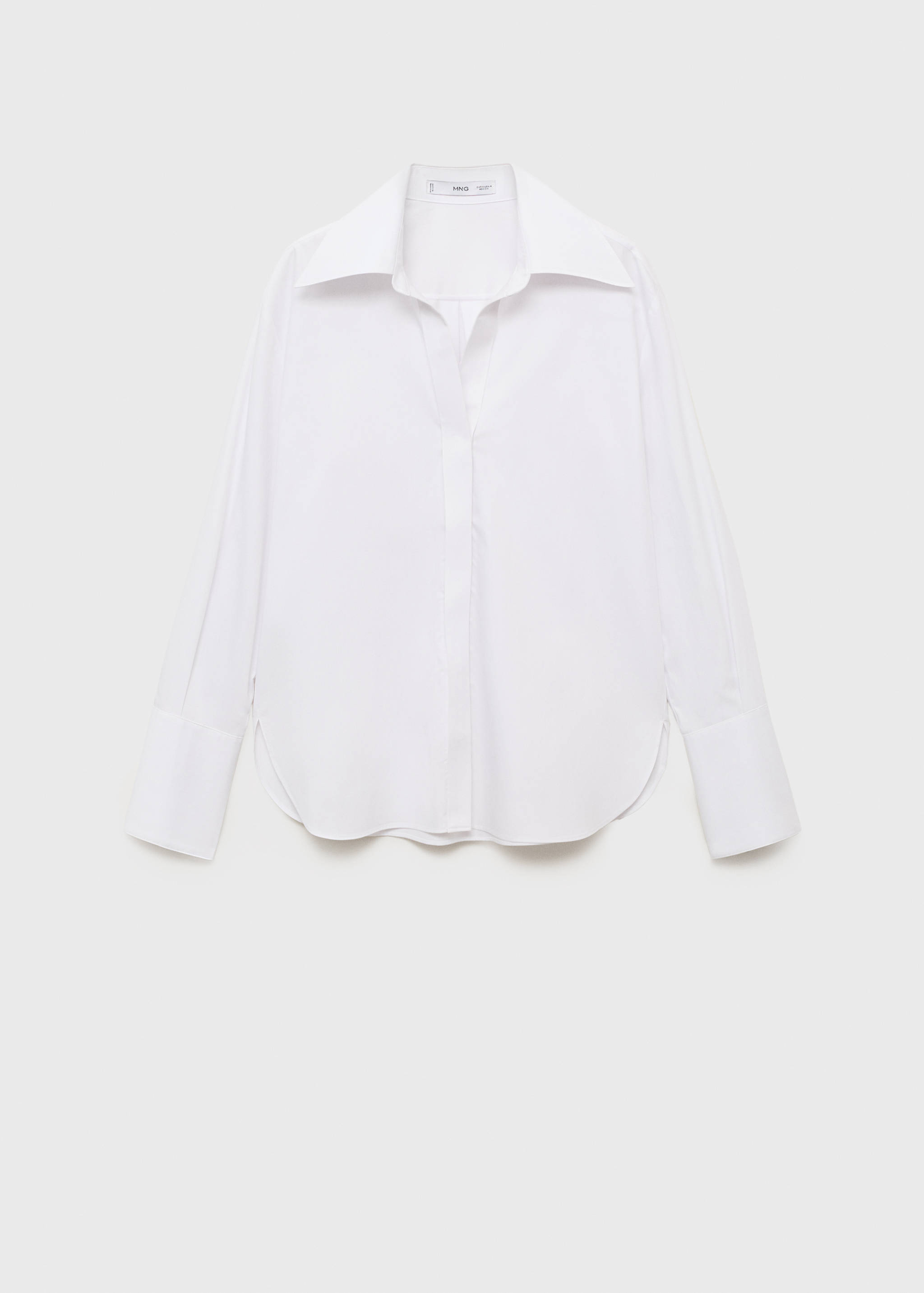 Shirt with concealed placket and collar - Article without model