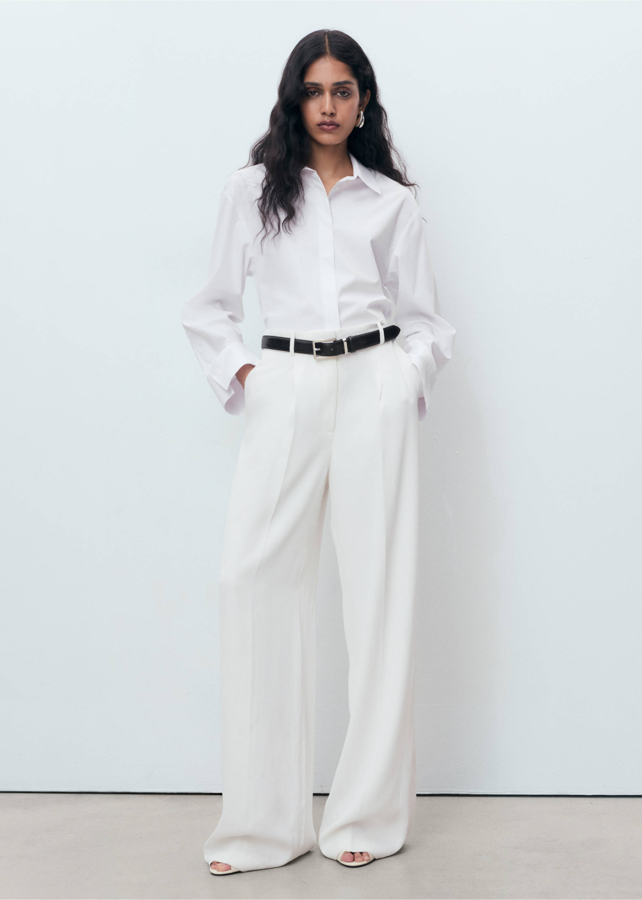 Cropped poplin shirt - General plane, Off White. Ref: 17024082-00.