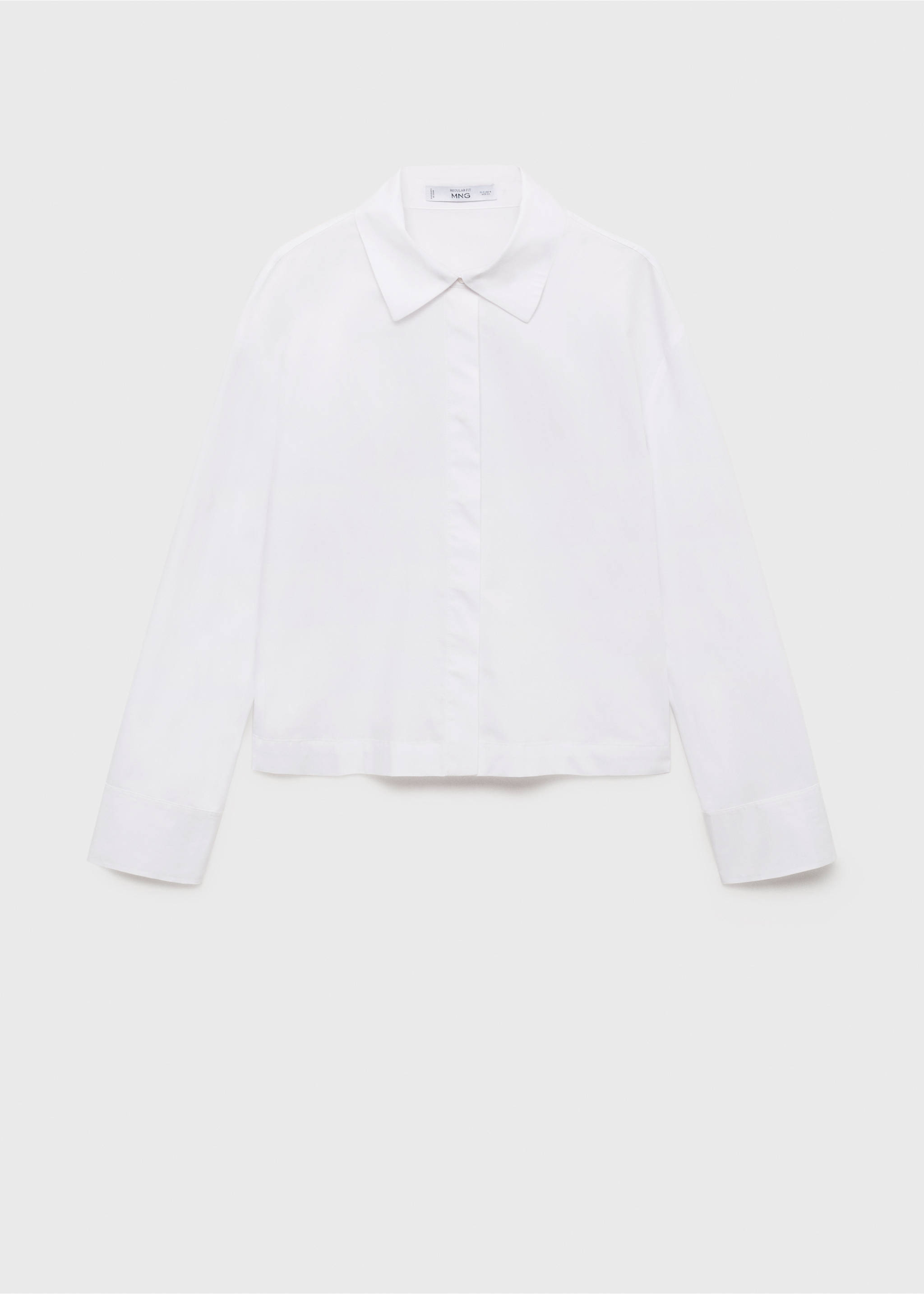 Cropped poplin shirt - Article without model, Off White. Ref: 17024082-00.