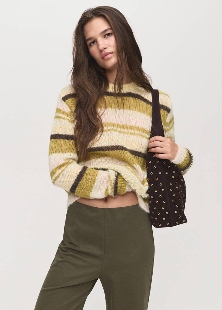 Straight-fit trousers with elastic waist — Khaki