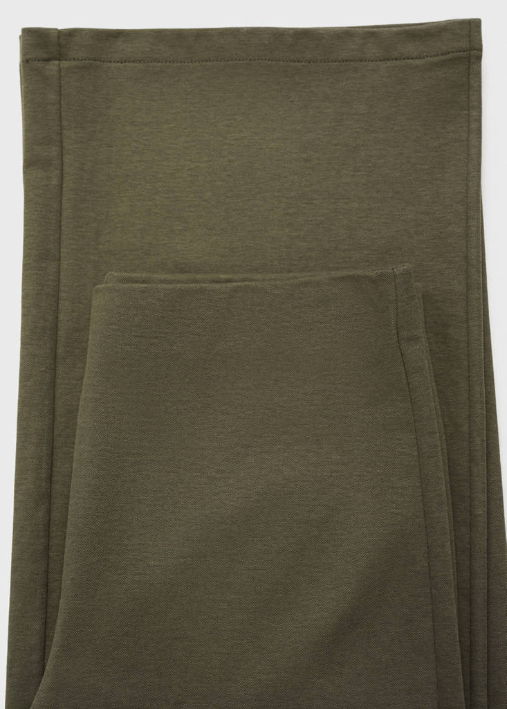 Straight-fit trousers with elastic waist — Khaki
