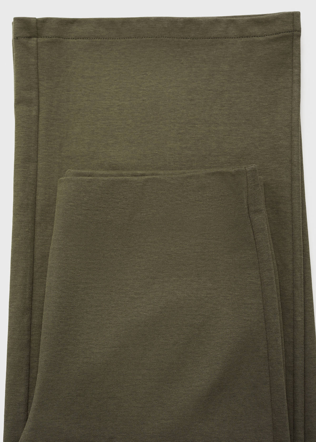 Straight-fit trousers with elastic waist — Khaki