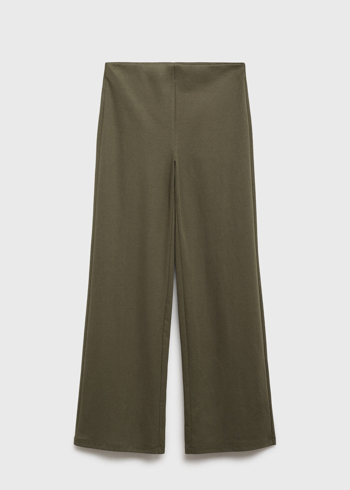 Straight-fit trousers with elastic waist — Khaki