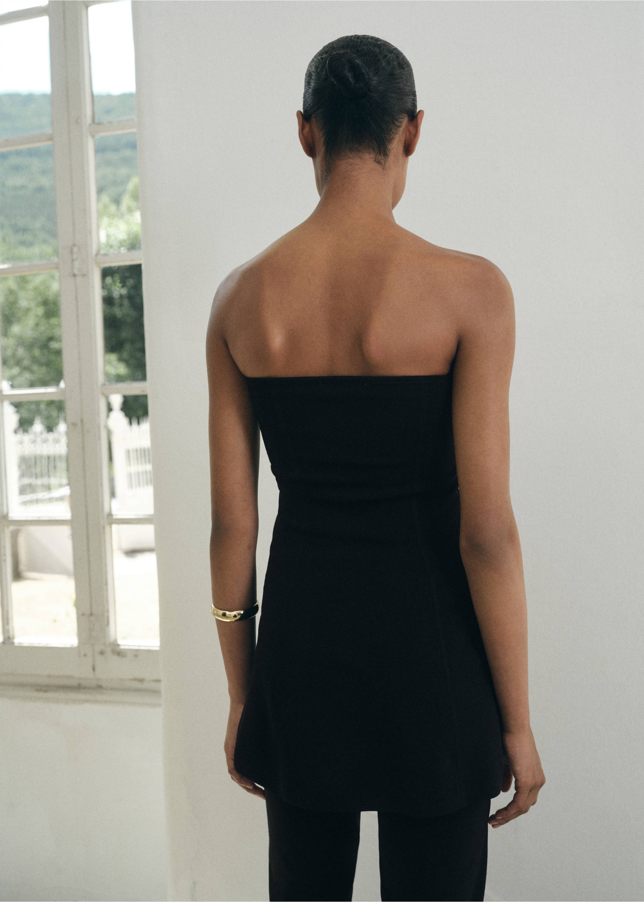 Top bustier maille - Verso de l’article, Noir. Ref: 17024085-00.