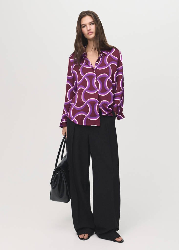 Shirt with abstract print — Purple