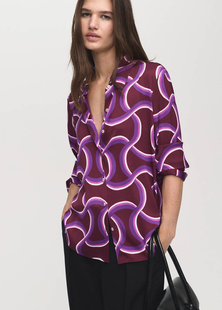 Shirt with abstract print — Purple