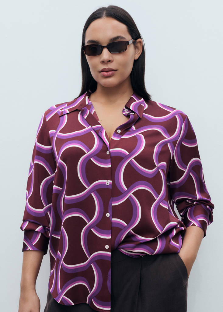 Shirt with abstract print — Purple