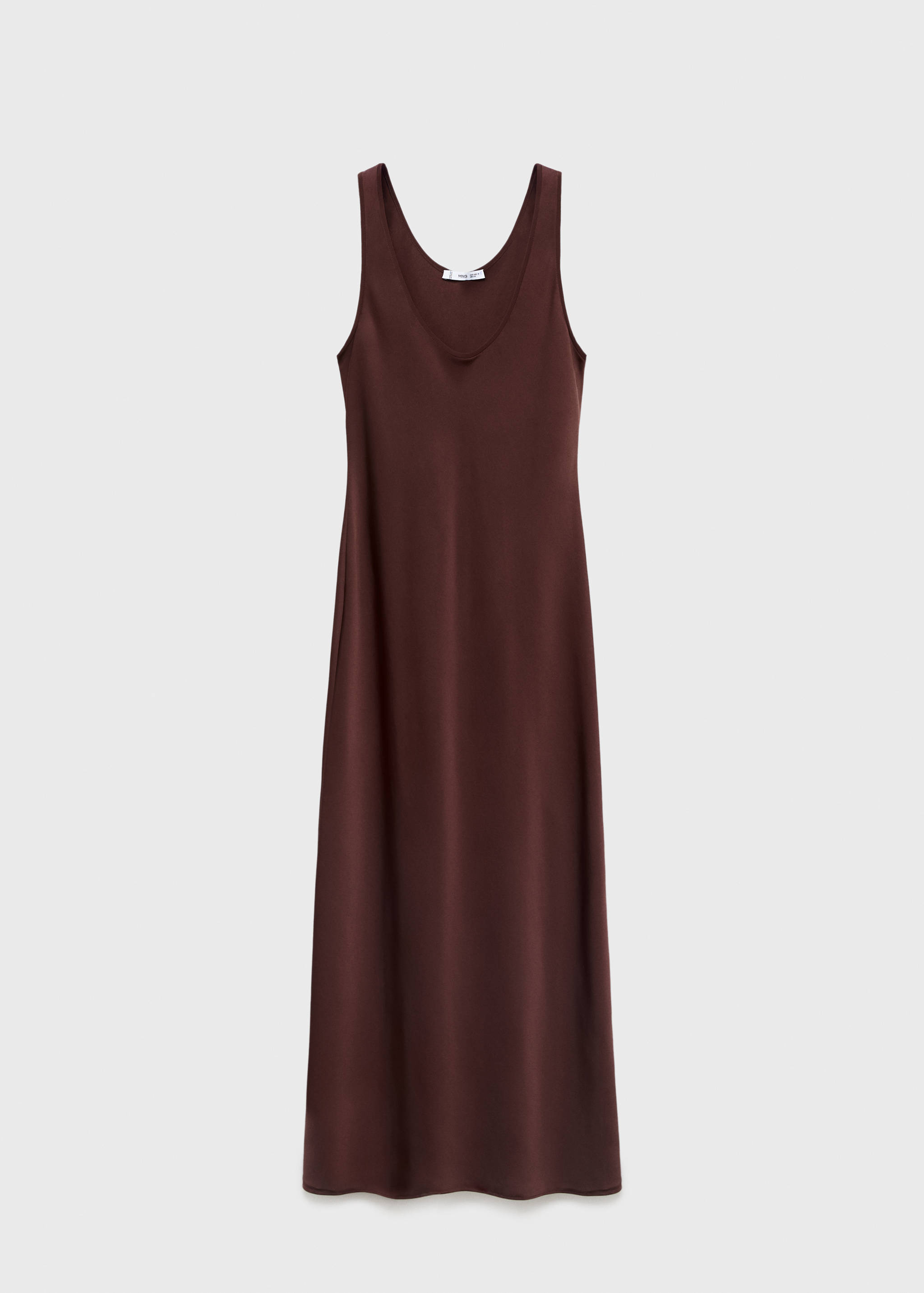 Satin dress with low-cut neckline - Article without model