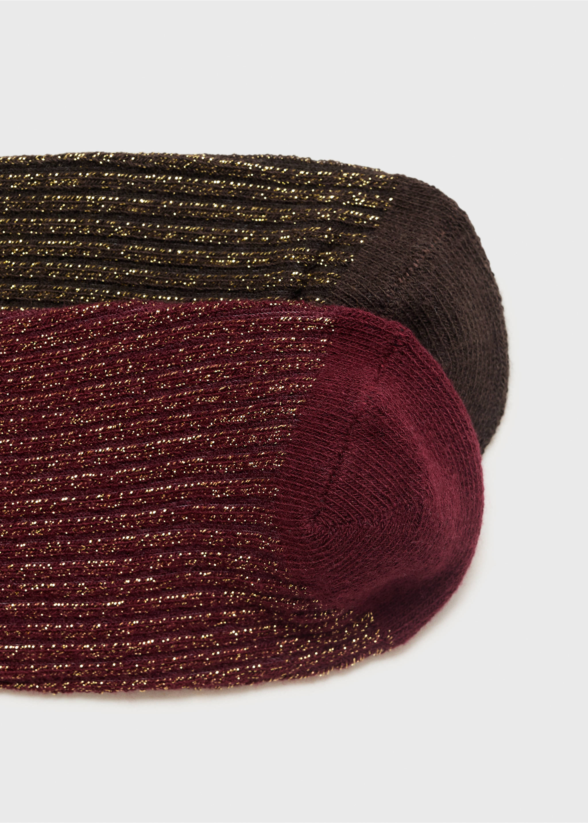 2 пары носков с люрексом - Деталь изделия 8, Коричневый. Ref: 17024090-00.