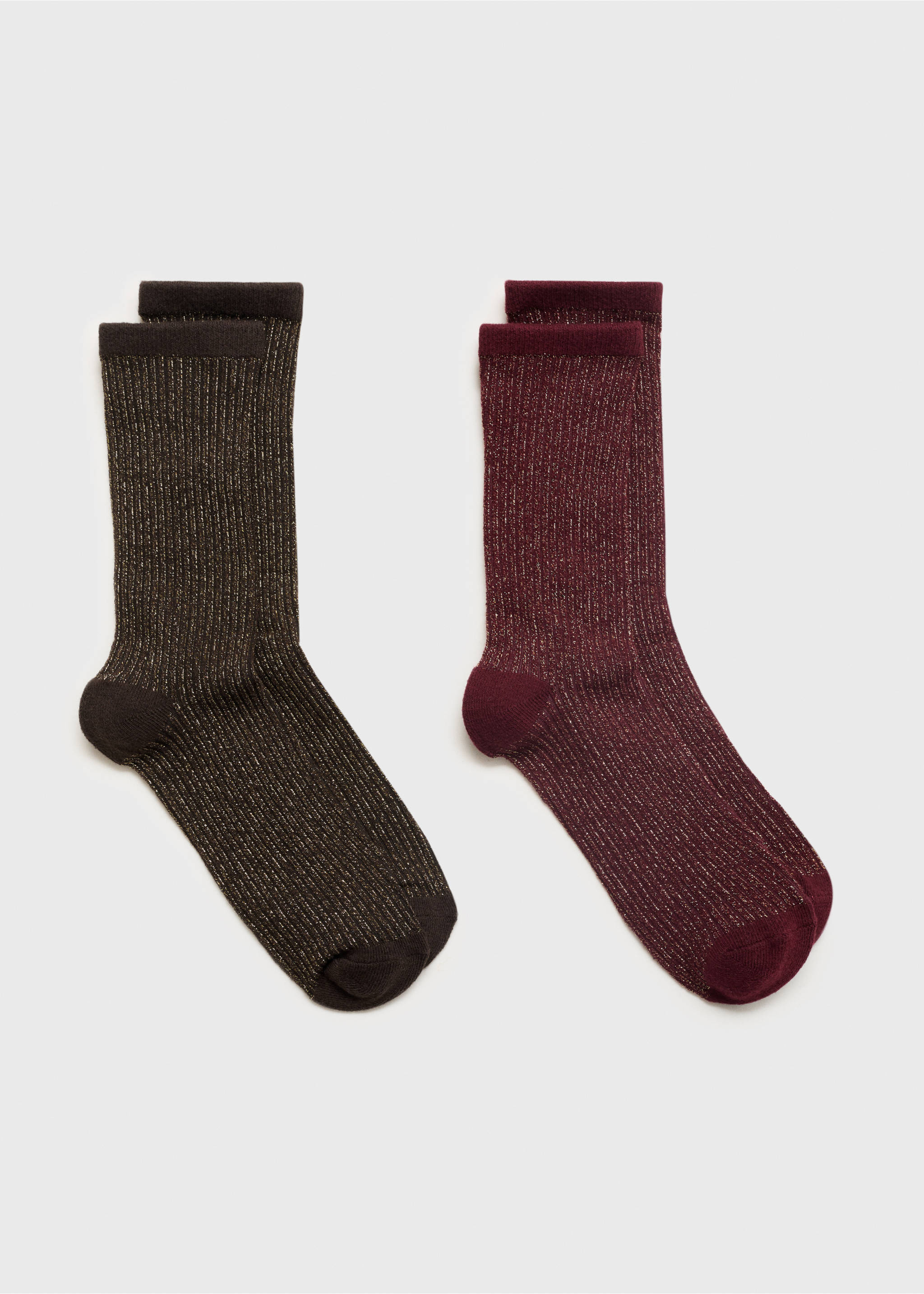 2 pack lurex socks - Article without model, Brown. Ref: 17024090-00.